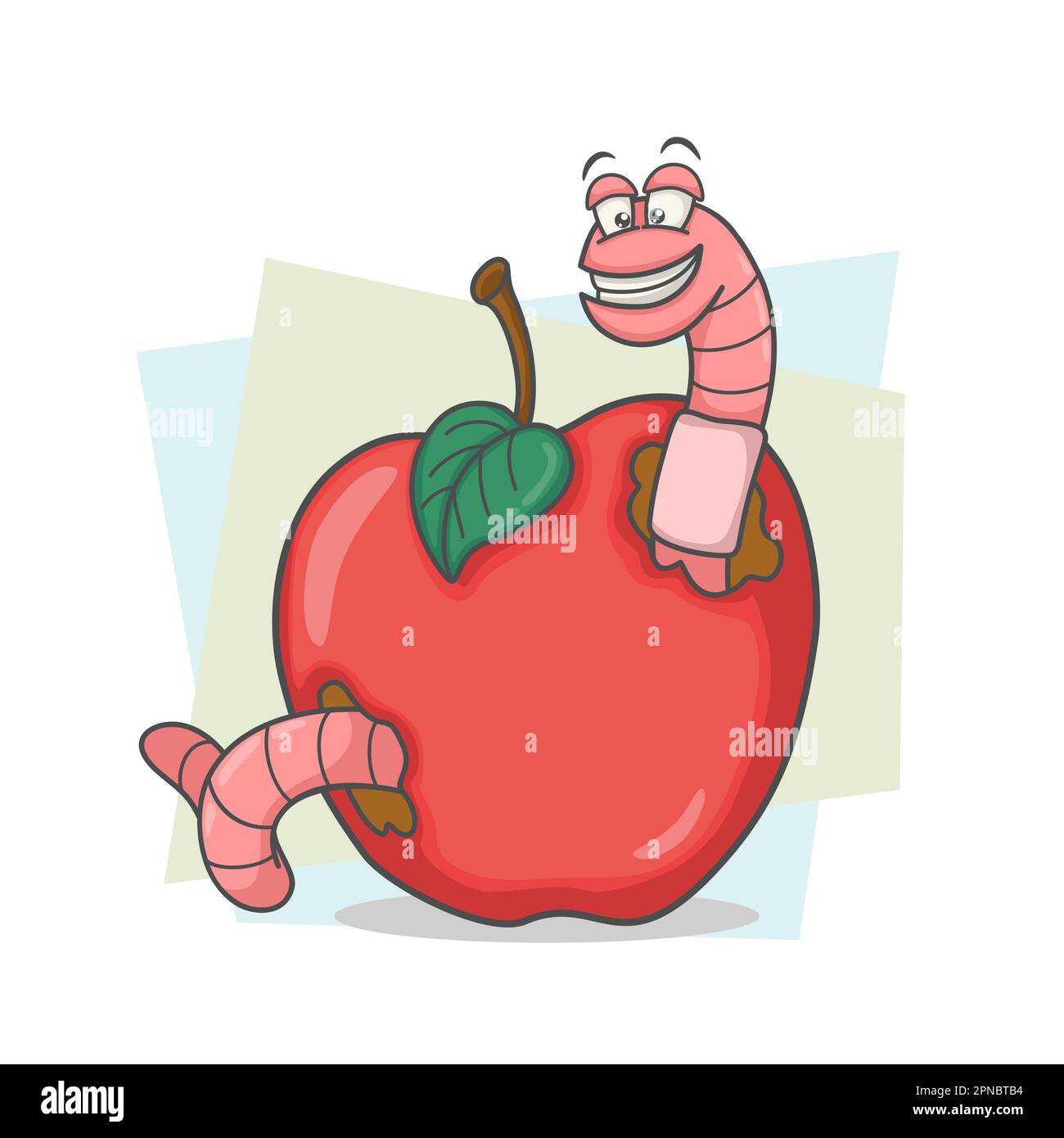 The Worm In The Apple Stock Vector
