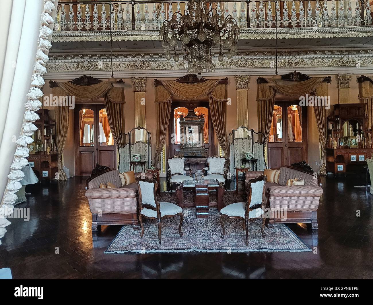 Furniture inside Afzal Mahal (entry restricted), Chowmahalla Palace