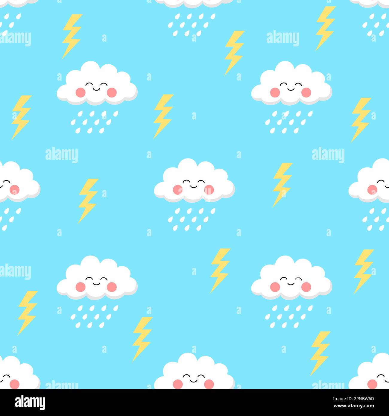cute cartoon cloud and rain seamless pattern Stock Vector Image & Art ...