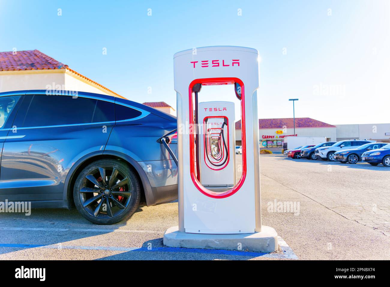 California, USA December 23, 2022 Car charging at Tesla