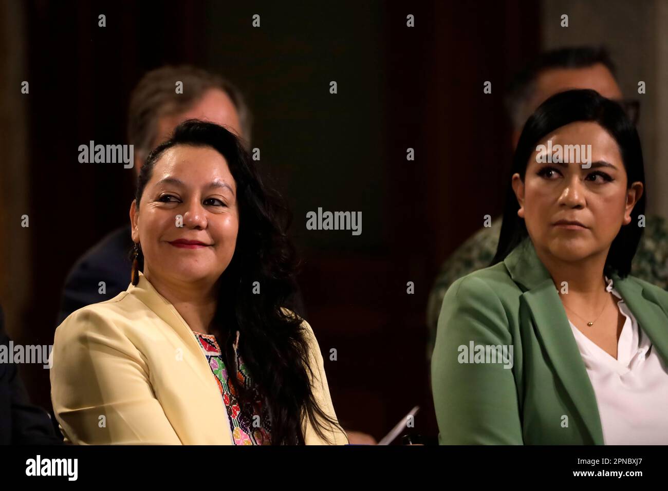 Non Exclusive: April 17, 2023, Mexico City, Mexico: The Secretaries of Environment and Natural Resources, Maria Luisa Albores Gonzalez and Welfare, Ar Stock Photo