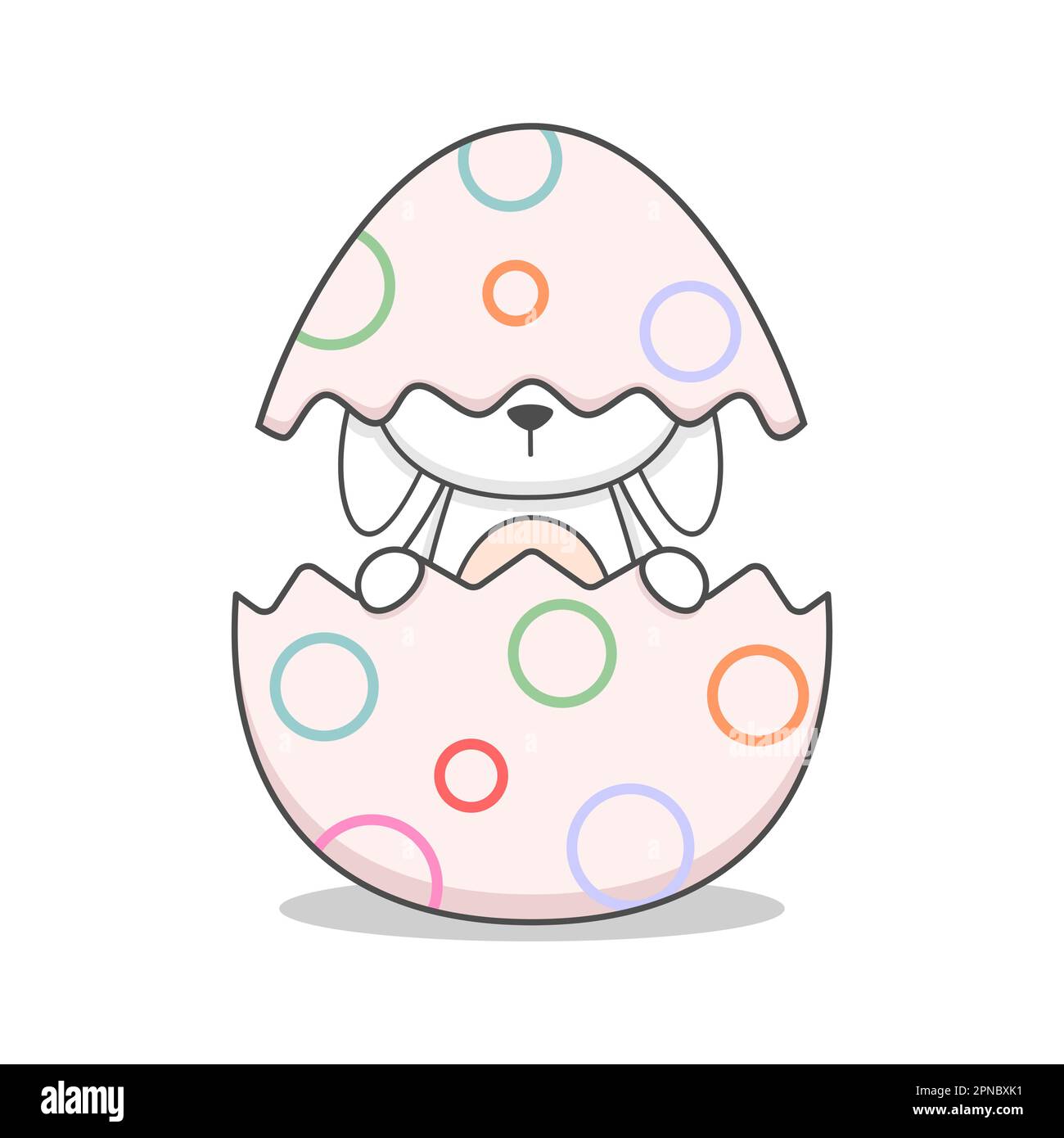 Cute Easter Bunny In Egg Stock Vector Image & Art - Alamy