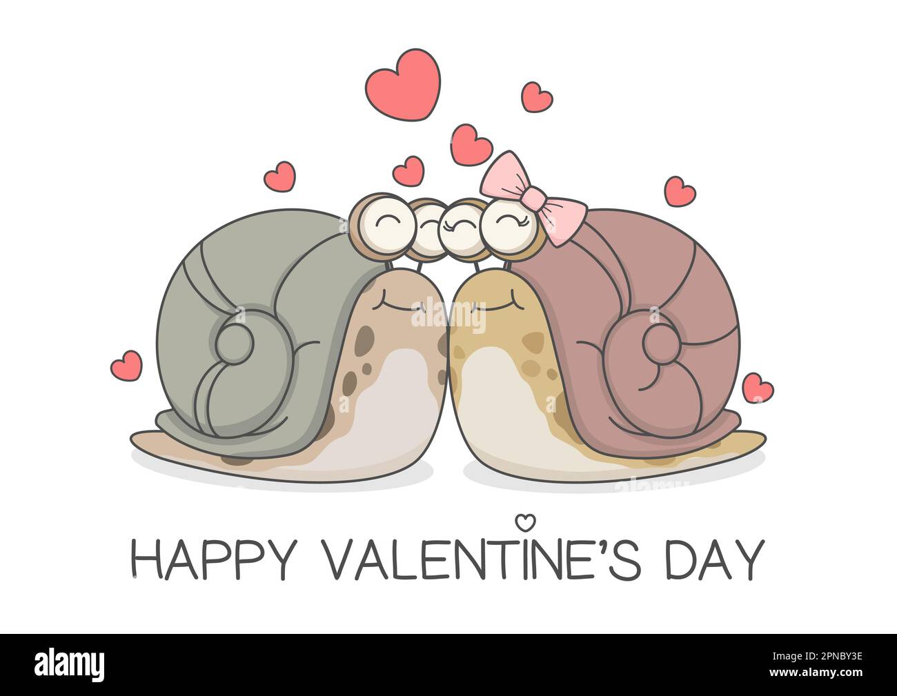 Cute Snails Couple Valentines Day Stock Vector Image & Art Alamy