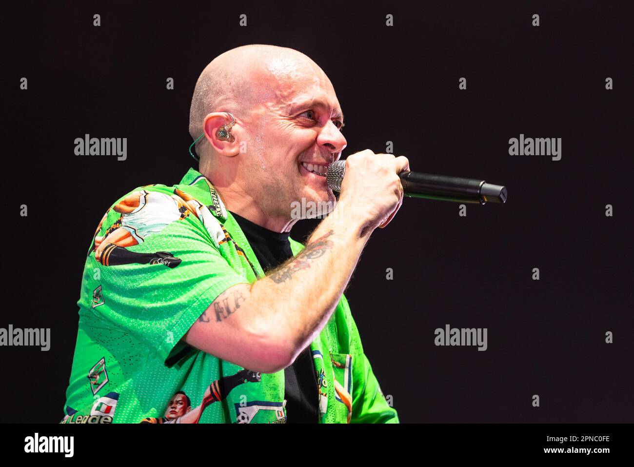 Mediolanum Forum, Assago (Milan), Italy, April 17, 2023, Max Pezzali performing live during Max Mediolanum Forum, Assago (Milan), Italy, April 17, 2023, Max Pezzali performing live during Max