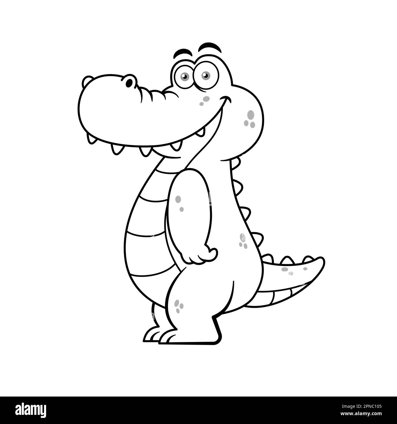 Funny Crocodile Cartoon Character Premium vector Stock Vector