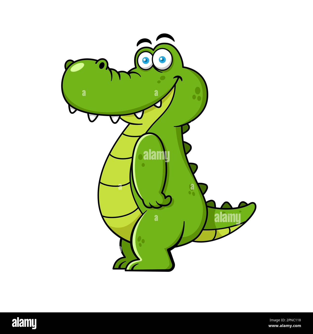Funny Crocodile Cartoon Character Premium vector Stock Vector