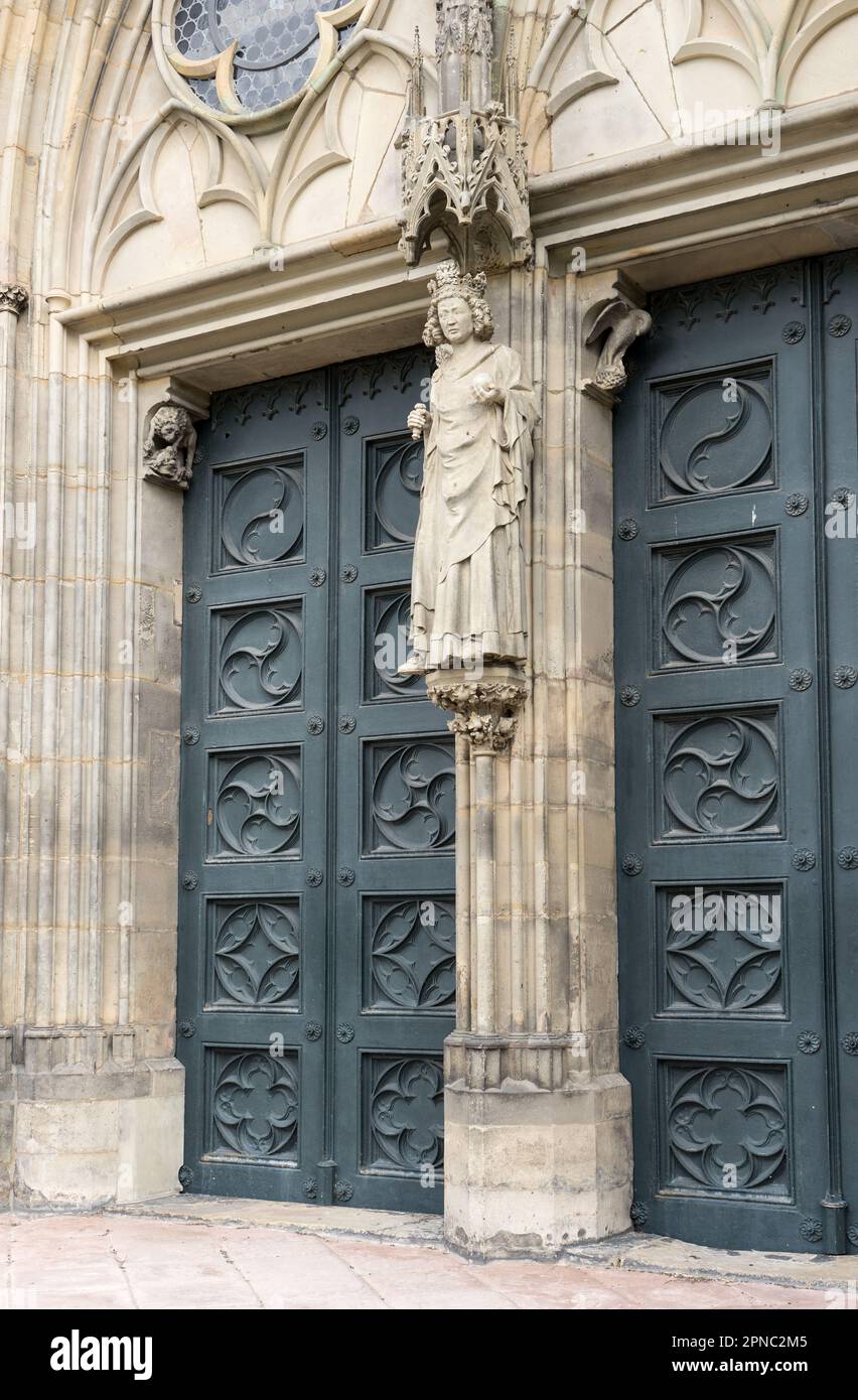 Entrance door of Magdeburg Cathedral, Saxony-Anhalt, Germany Stock Photo