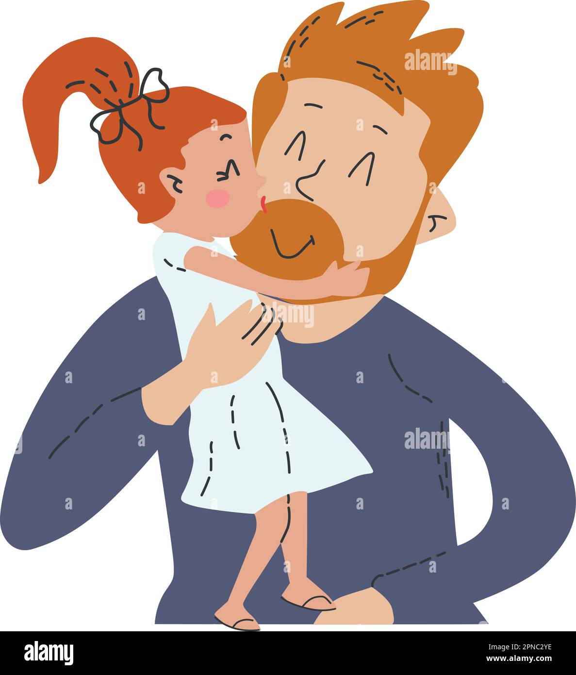 Father's Day Illustration, Father And Child Celebrating Father's Day ...