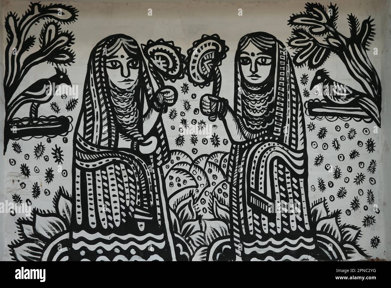 Wail art work on the eve of Pahela Boishakh (The Bangla New Year) by