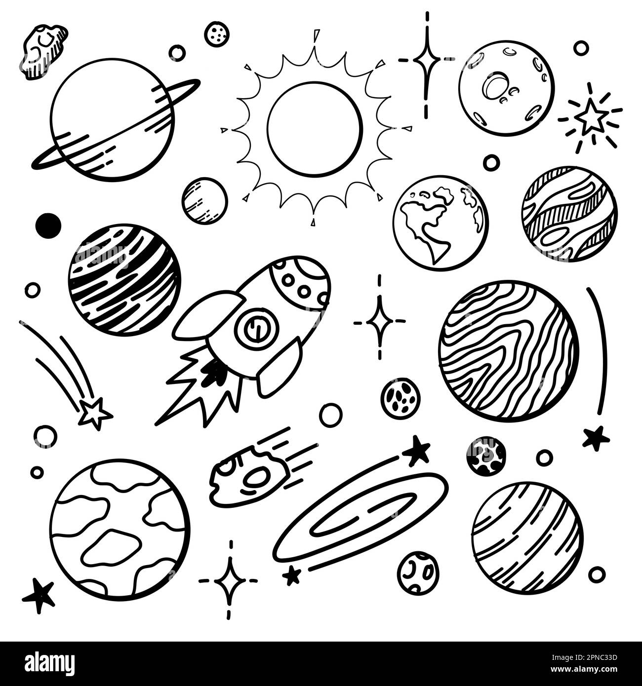 Doodle rocket hi-res stock photography and images - Alamy