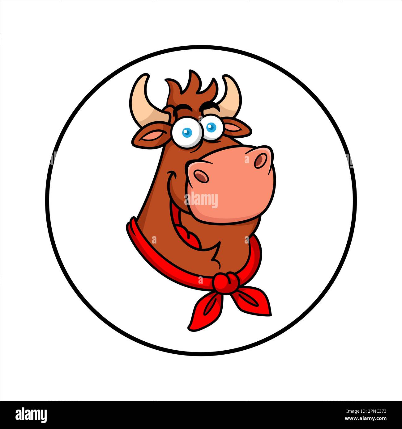 Cow Chef Face Mascot Logo Stock Vector