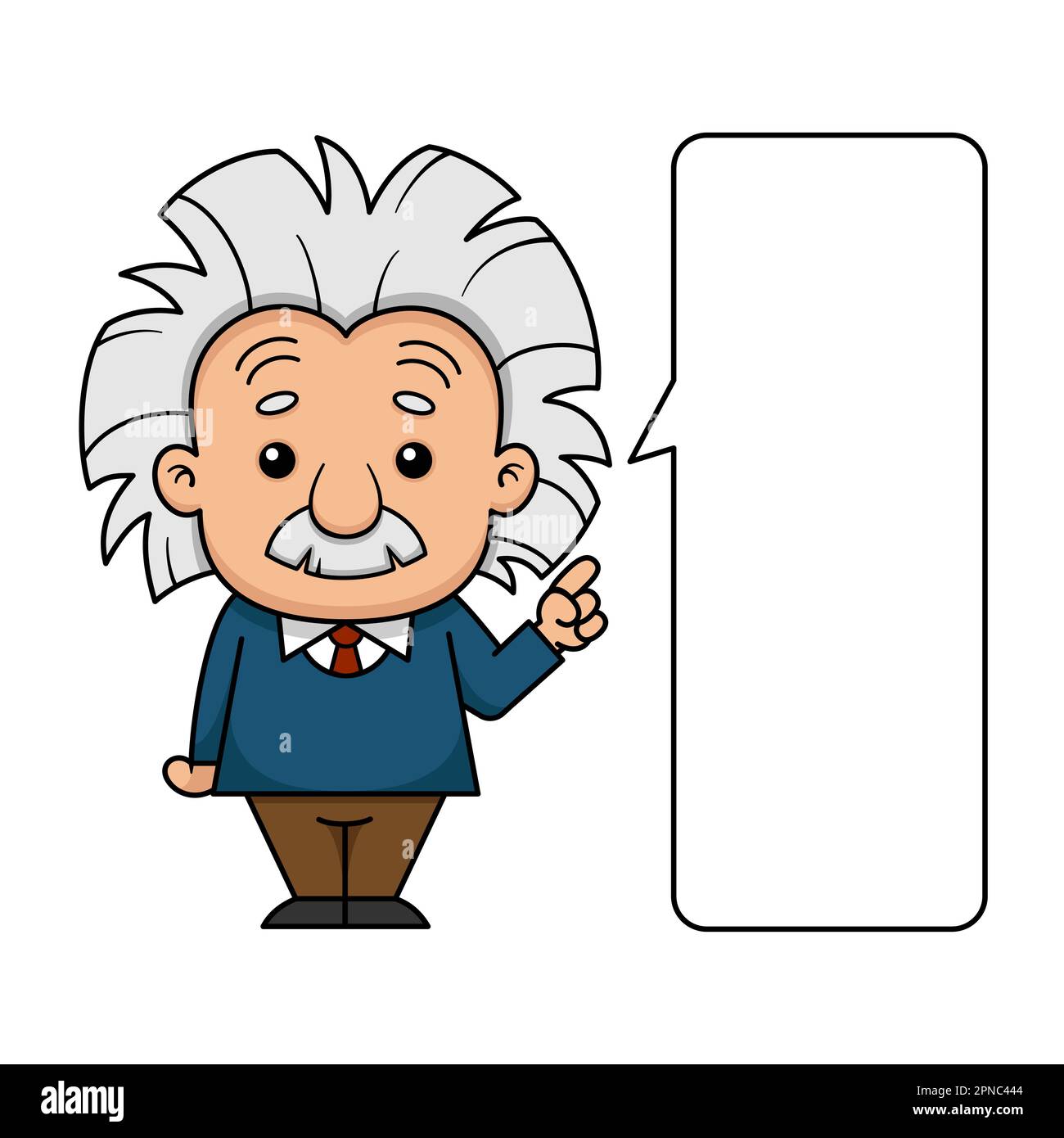 Albert Einstein Cartoon Character With Callout Stock Vector