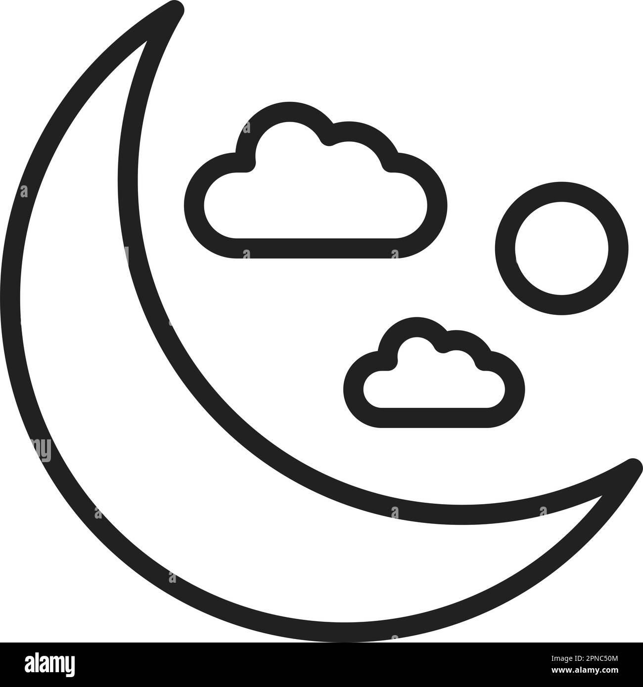 Moon icon vector image. Suitable for mobile apps, web apps and print media. Stock Vector