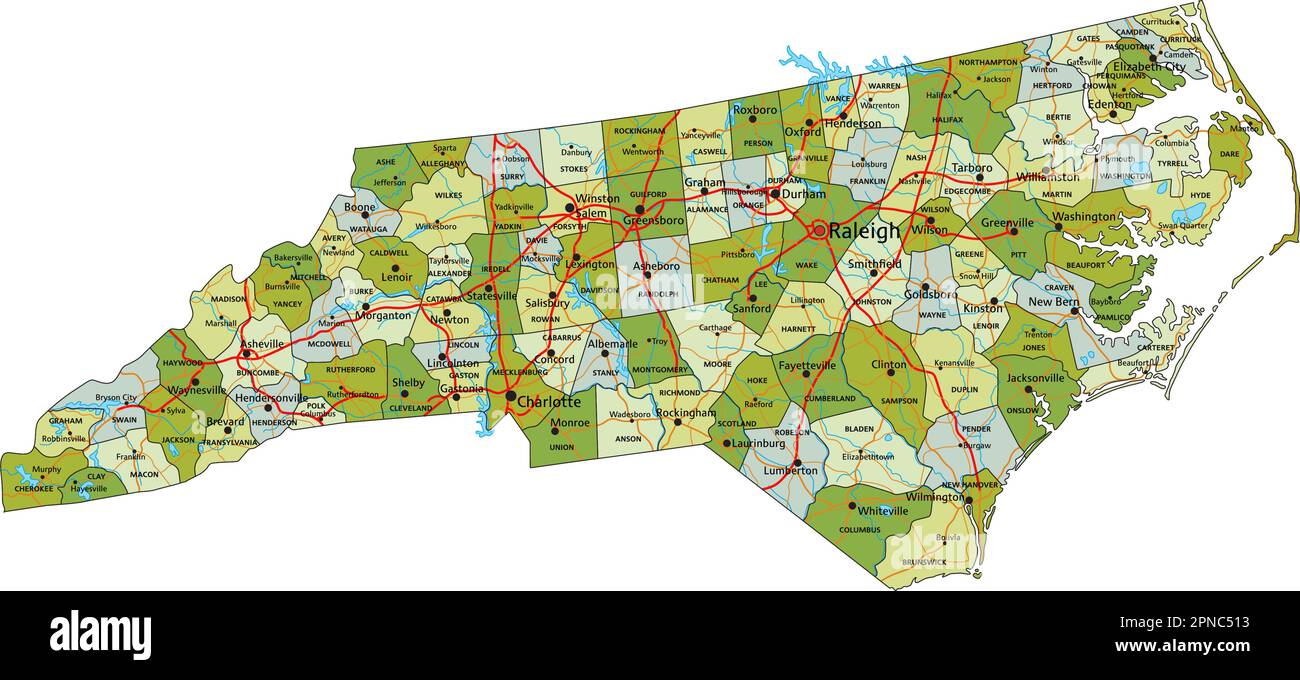 Highly detailed editable political map with separated layers. North