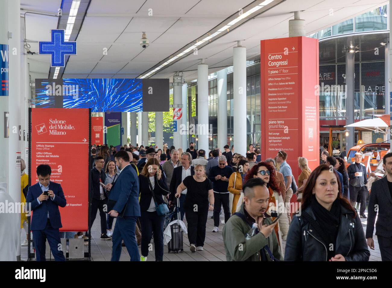 Milan, Italy april 18 2023 Salone del Mobile fair Milan design week