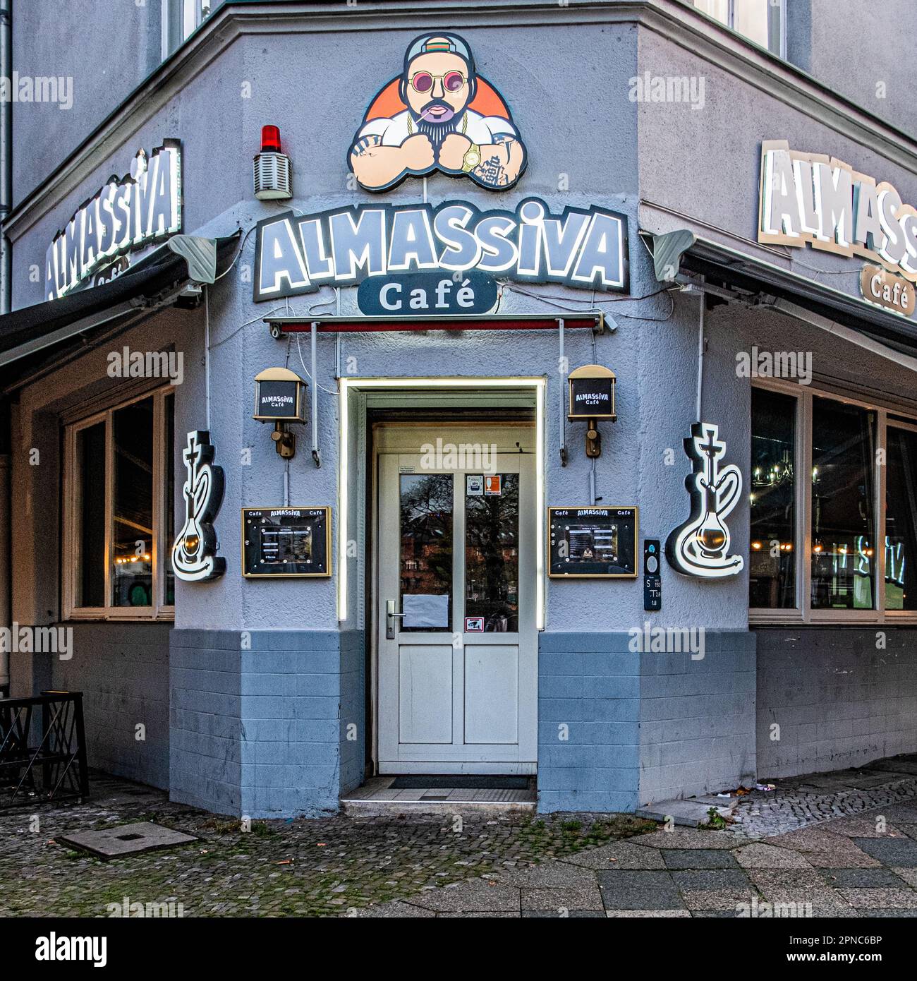 Al Massiva Cafe & Shisha Bar, Föhrer Str. 7, Wedding,Mitte,Berlin,Germany Stock Photo