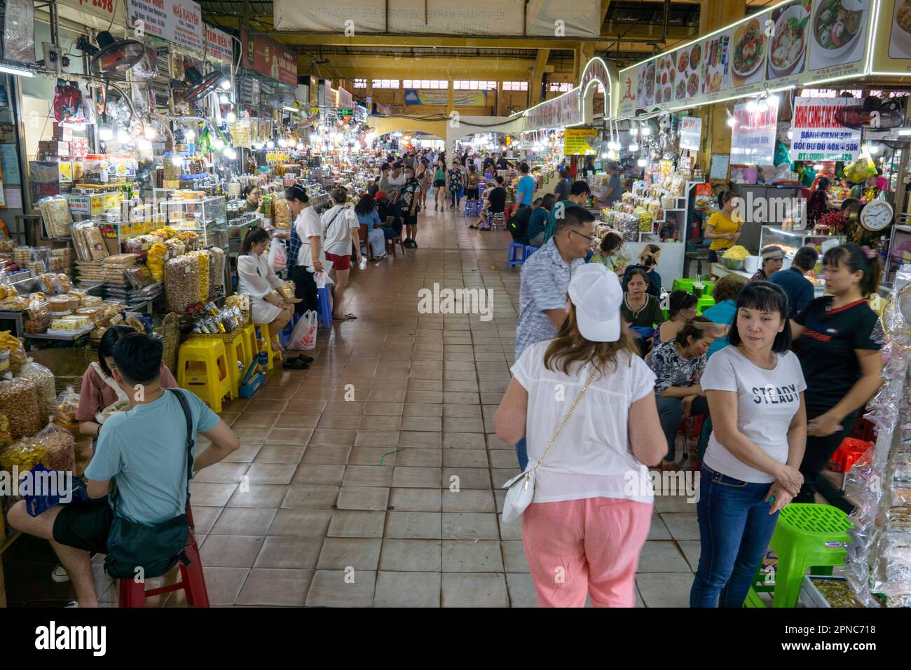 Binh Tay Market is a covered market with stalls selling home goods