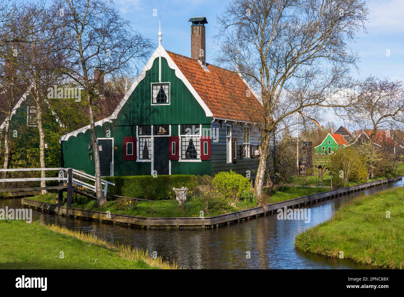 Picturesque village of Zaanse Schans Village at Holland, Netherlands in ...