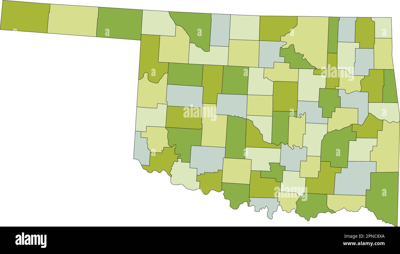 Highly detailed editable political map with separated layers. Oklahoma 