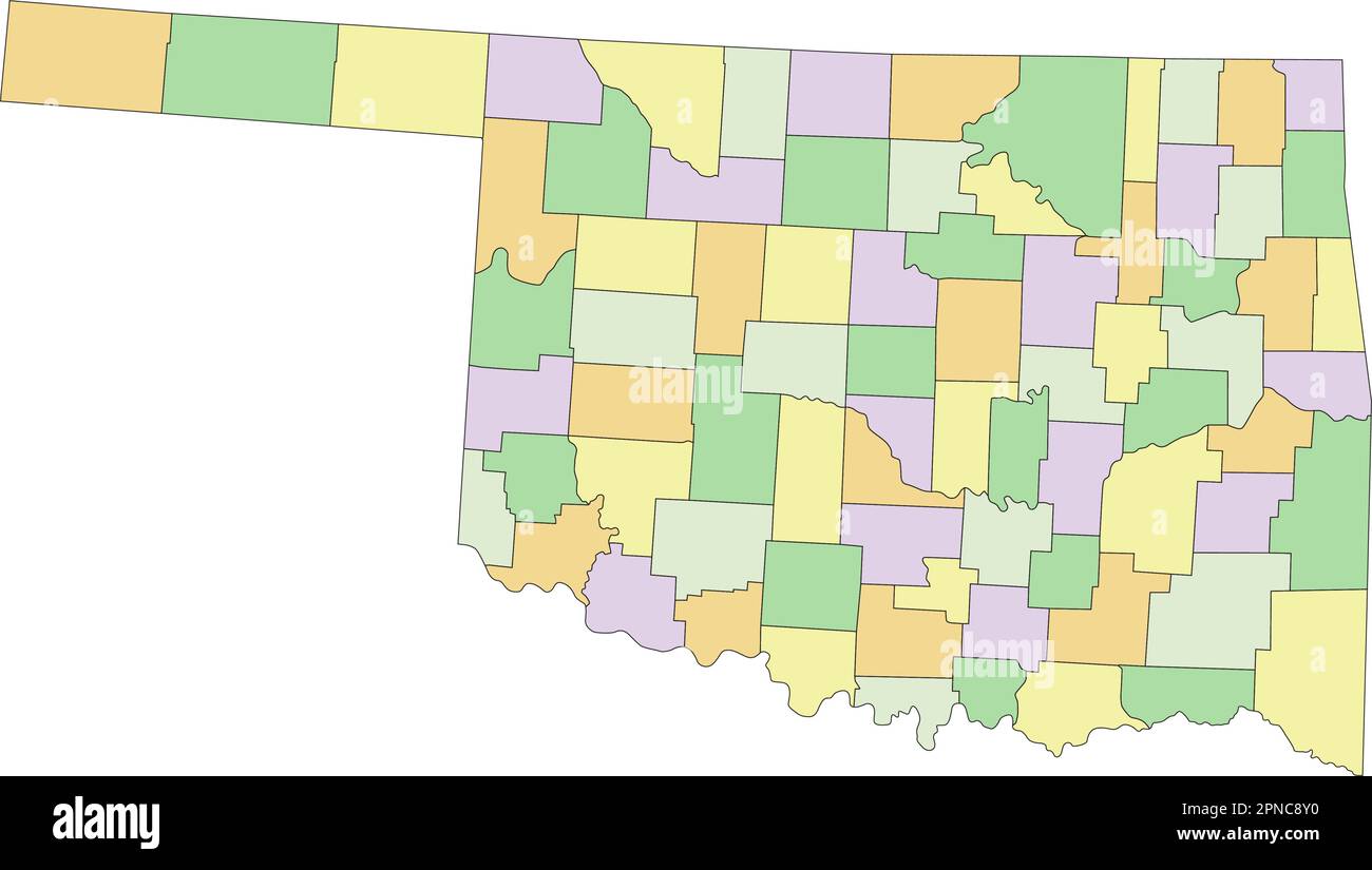 Oklahoma - Highly Detailed Editable Political Map Stock Vector Image ...