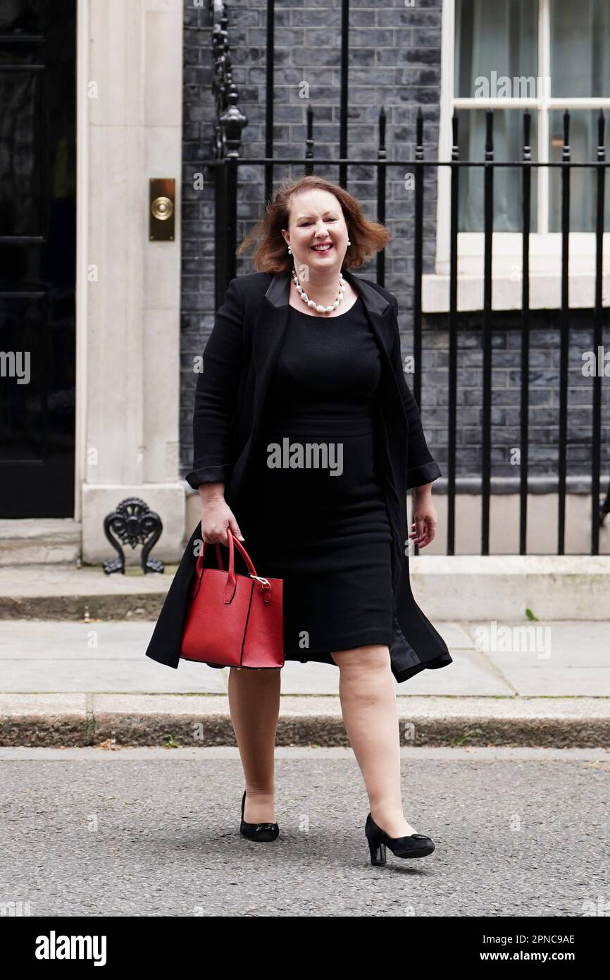 Attorney General Victoria Prentis, leaves 10 Downing Street, London