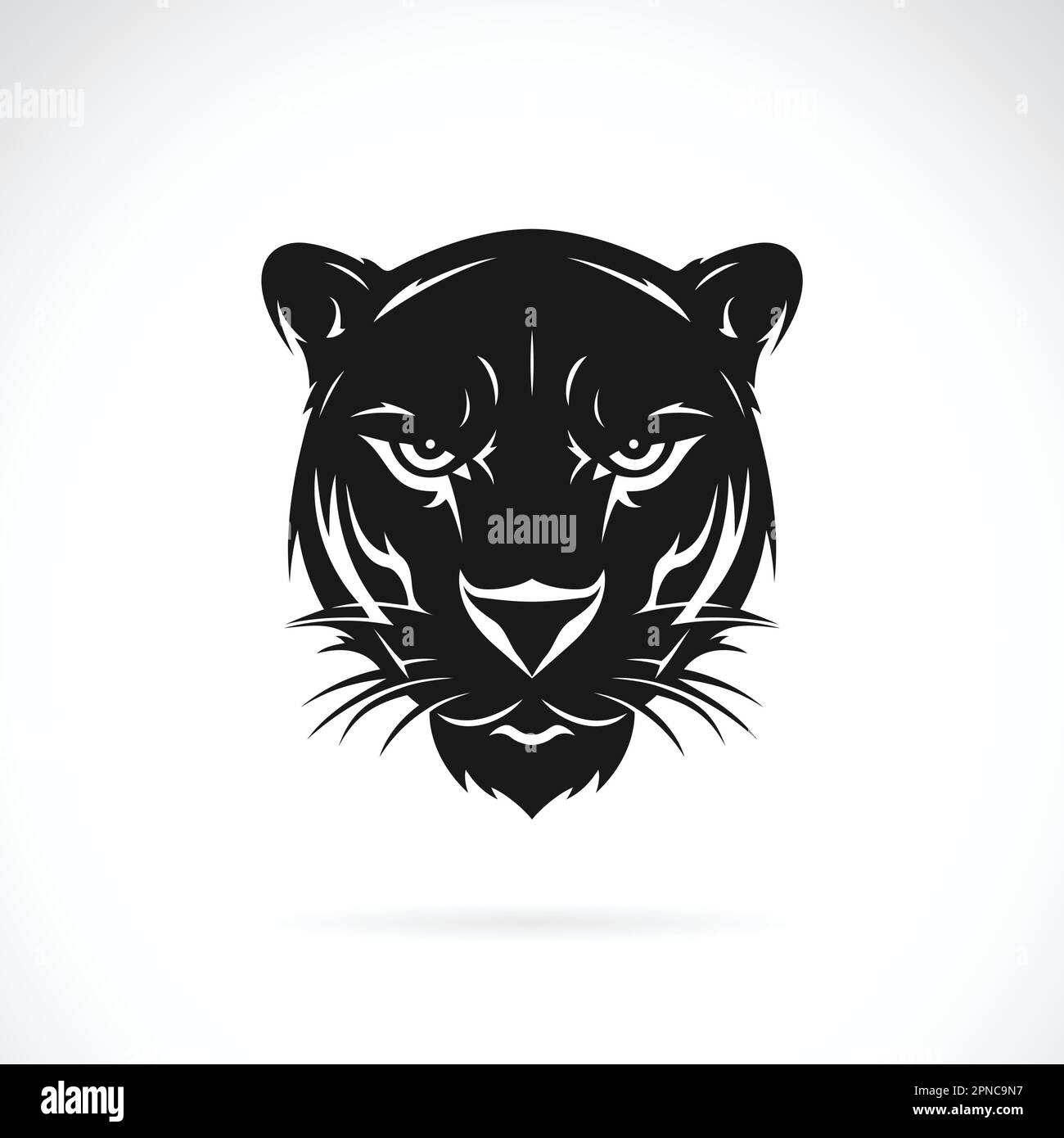Vector of a black panther head design on white background. Easy