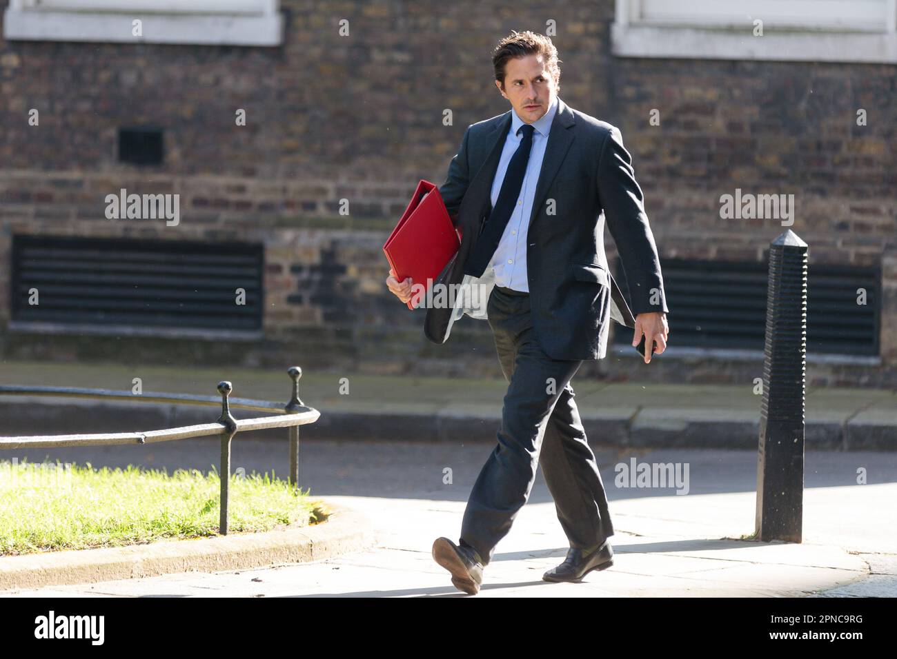 Downing Street, London, UK. 18th April 2023.  Johnny Mercer MP, Minister of State (Minister for Veterans’ Affairs) in the Cabinet Office, attends the weekly Cabinet Meeting at 10 Downing Street. Photo by Amanda Rose/Alamy Live News Stock Photo