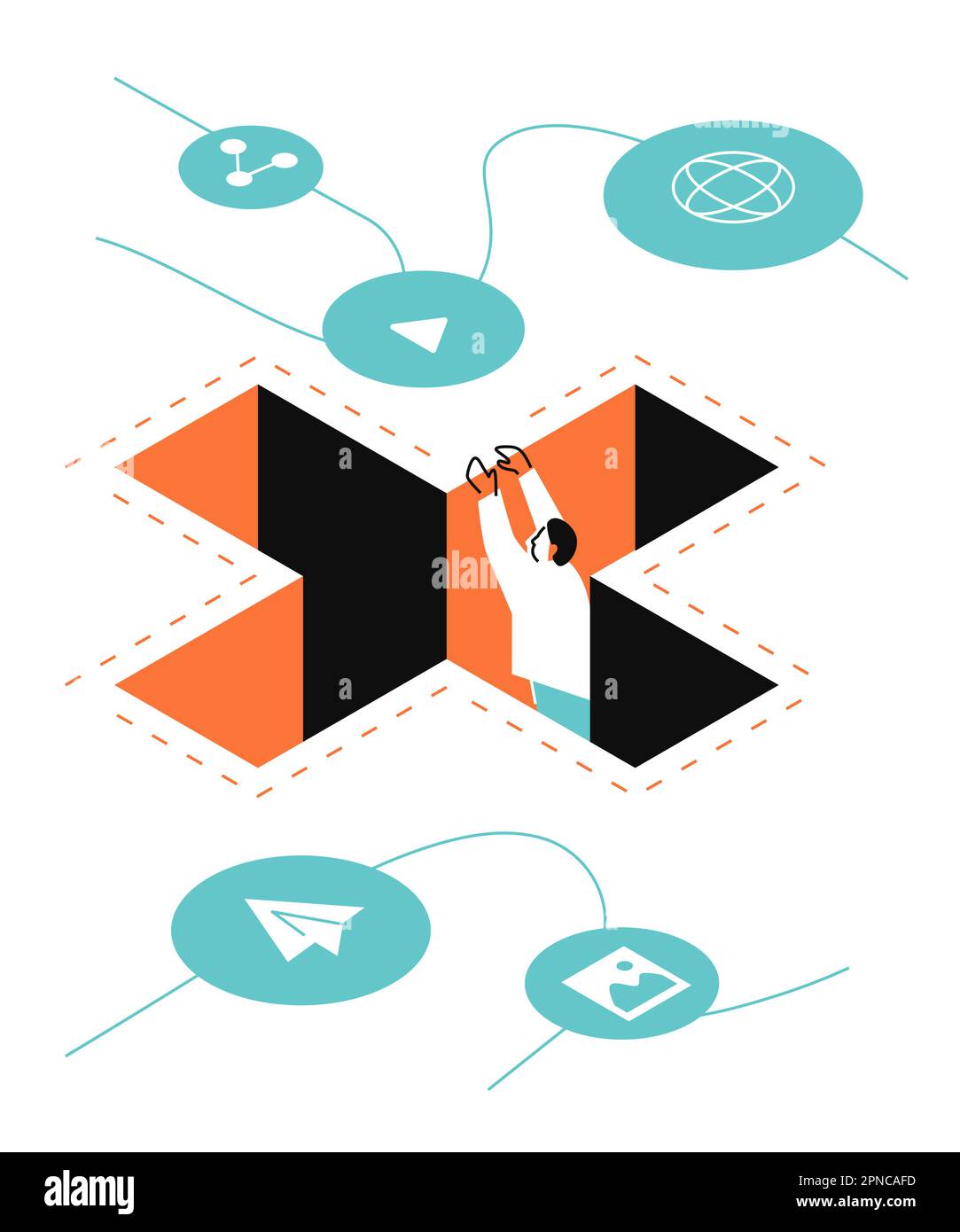 Information addiction - colorful flat design style illustration Stock ...