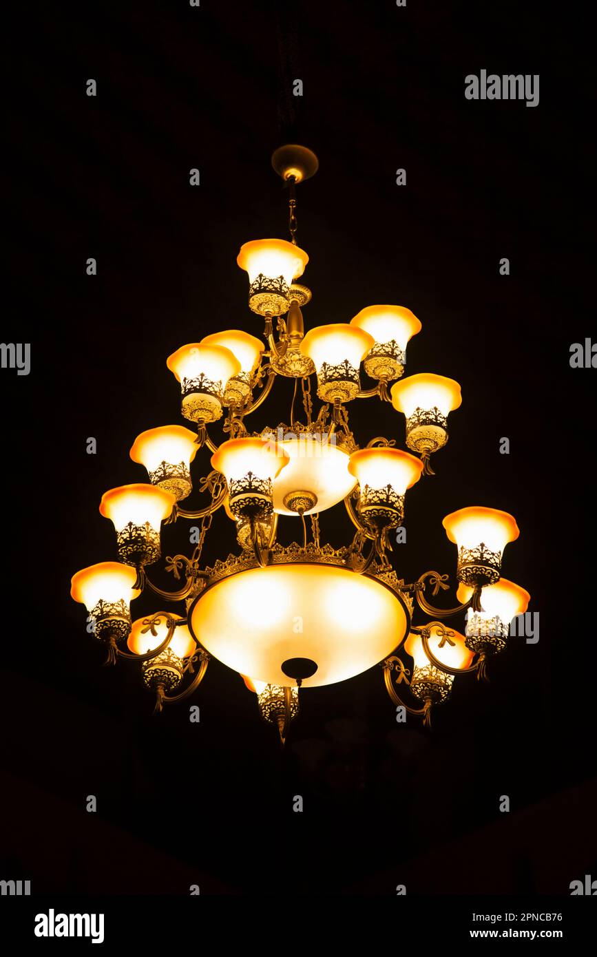 Light Chandelier displayed at the hotel Shahi Palace, located in