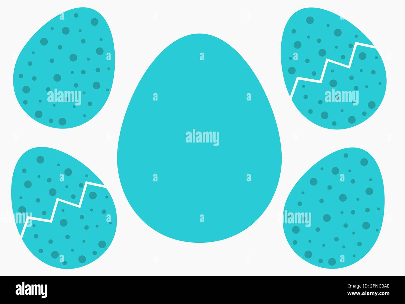 Blue hatching bird eggs collection. Easter eggs. Vector illustration