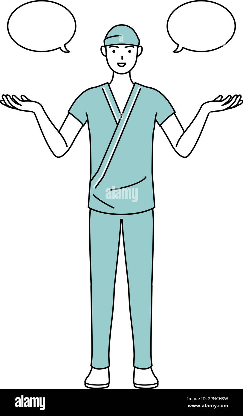 Male admitted patient in hospital gown with wipeout and comparison