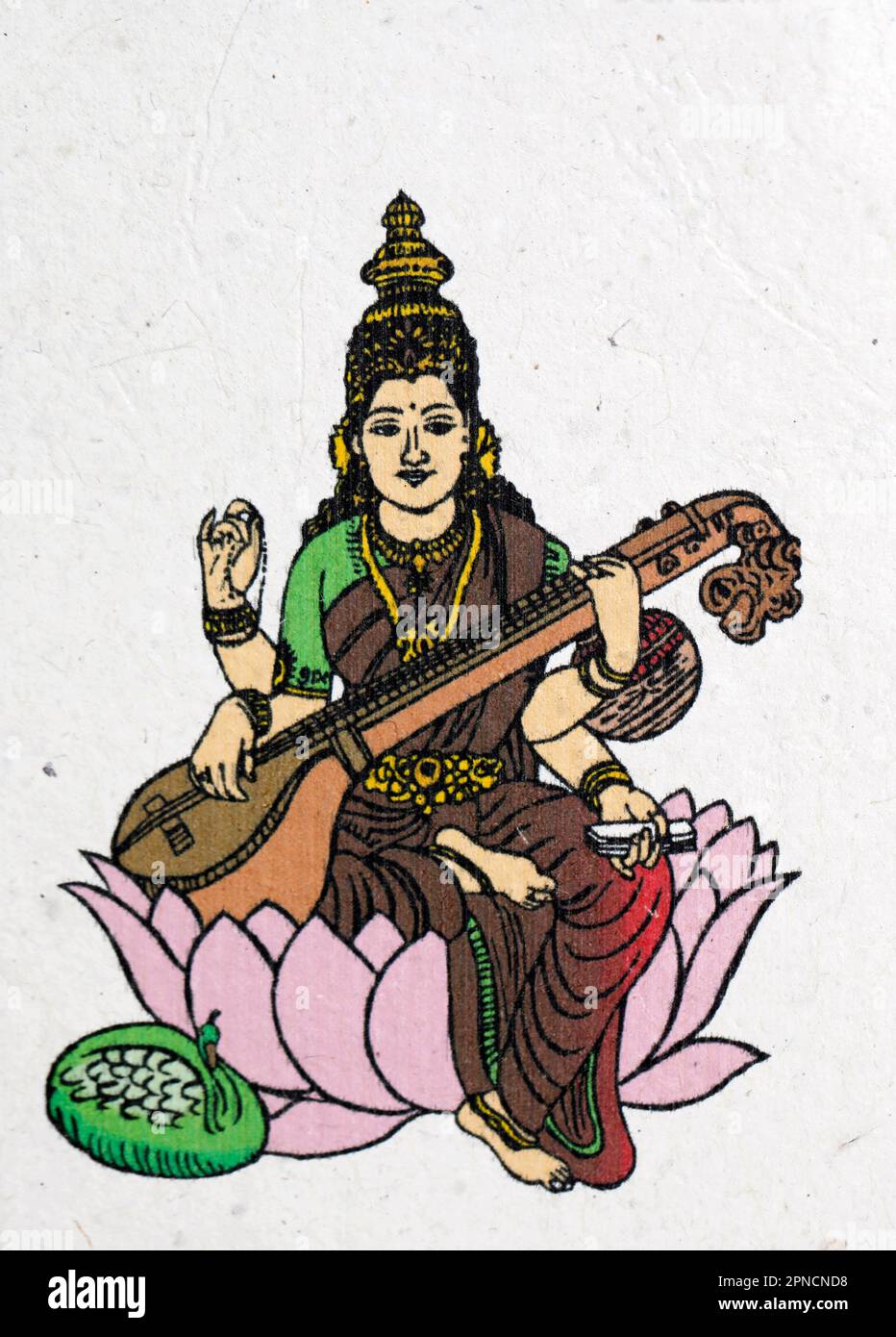 Learn How to Draw Saraswati (Hinduism) Step by Step : Drawing Tutorials