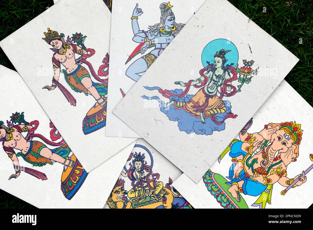 Hindu god images. Ganesh, Shiva, Tara, Green Tara, Manjushri Stock