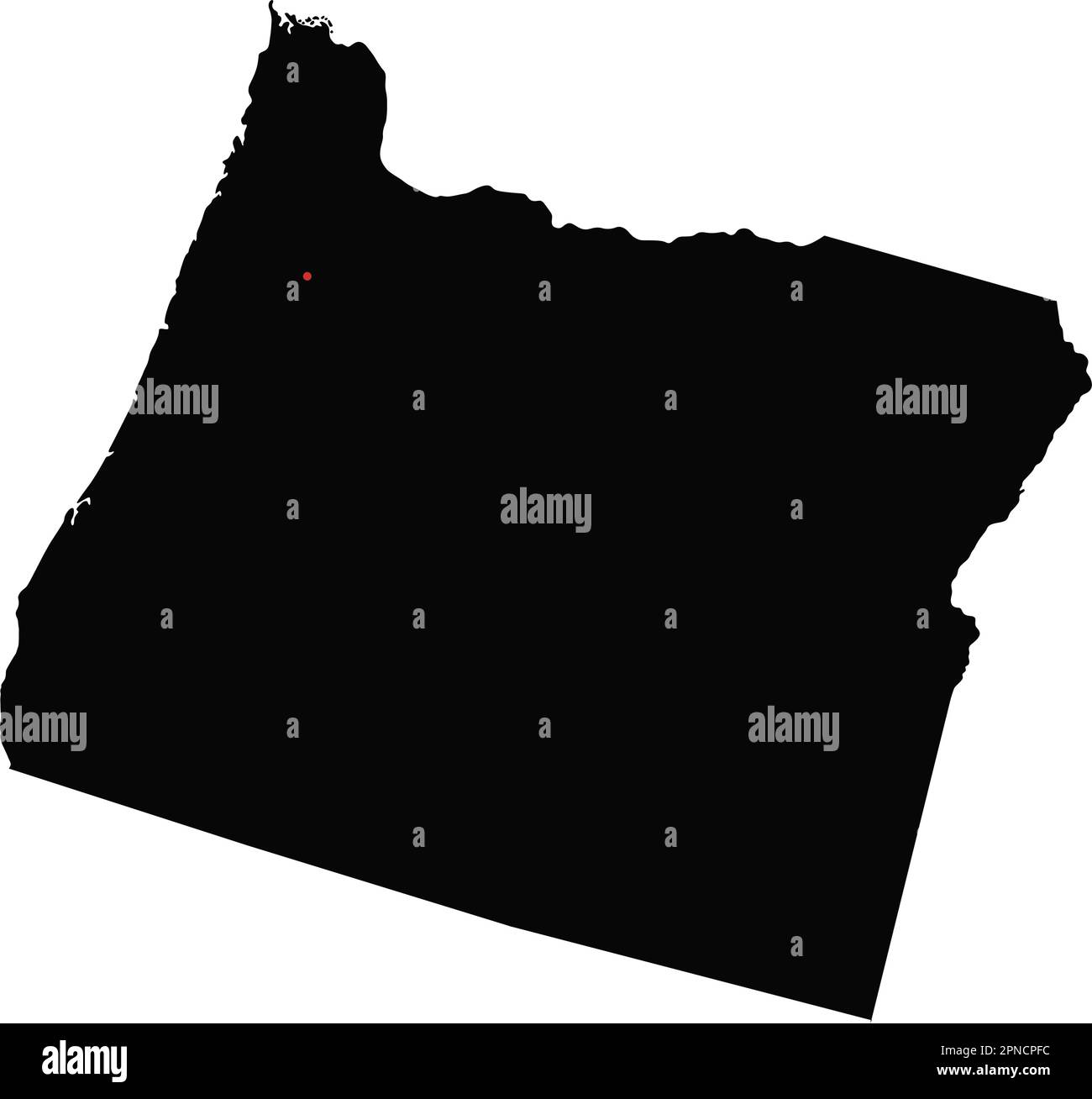 Highly Detailed Oregon Silhouette map. Stock Vector