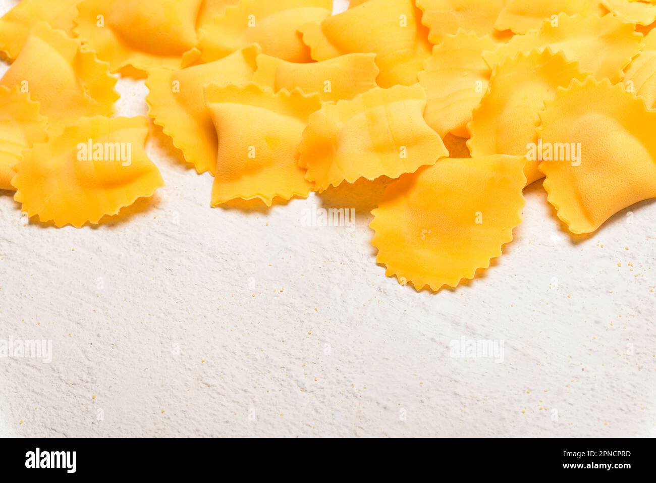 Handmade Tortelli fresh pasta, Italy Stock Photo