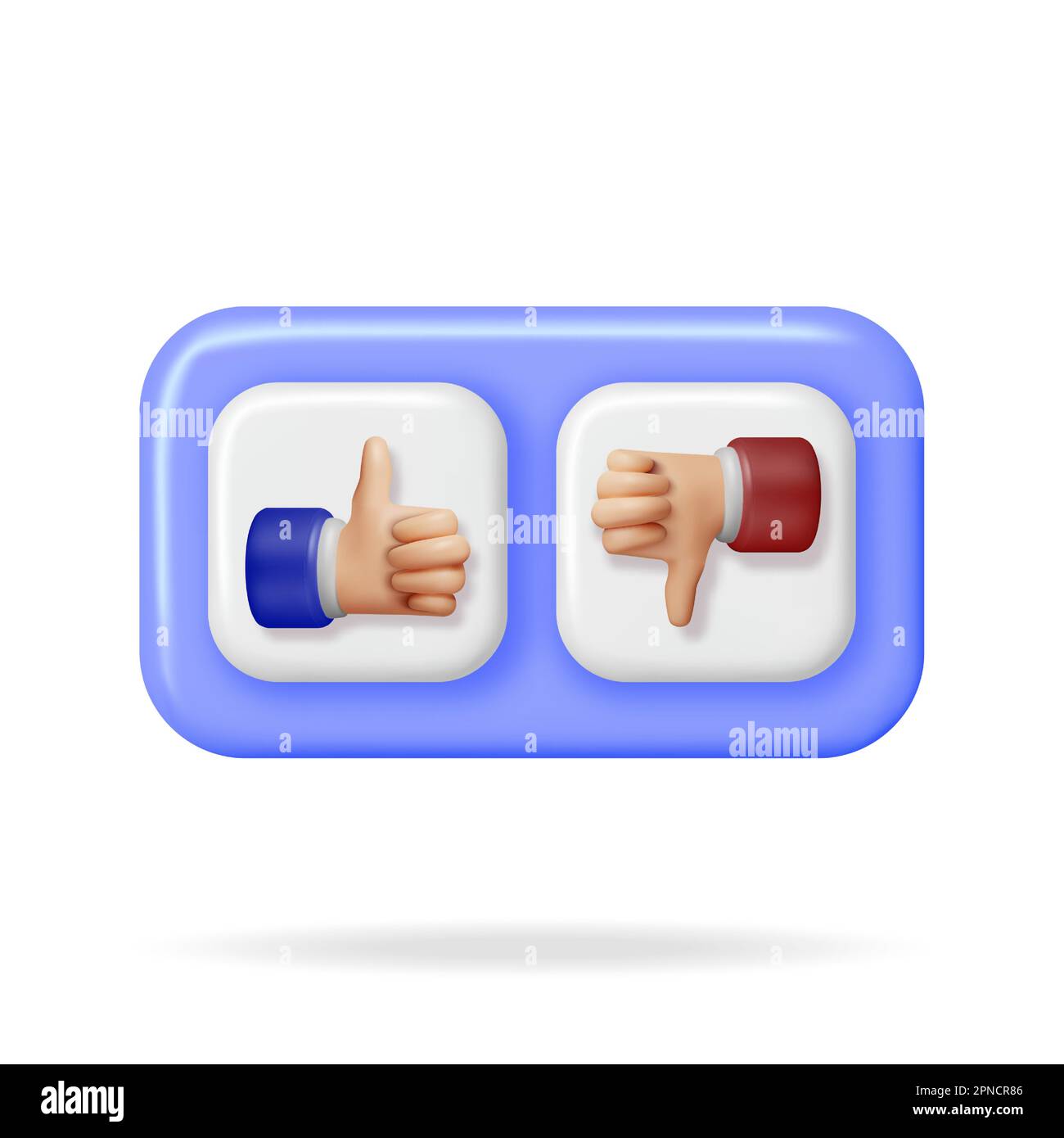 3D Thumbs Up and Thumbs Down Hands Gestures Stock Vector
