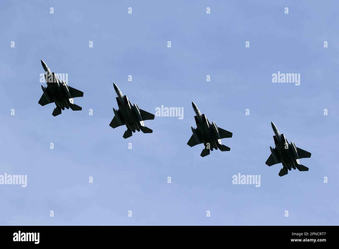 US Air Force fighter jet formation Stock Photo