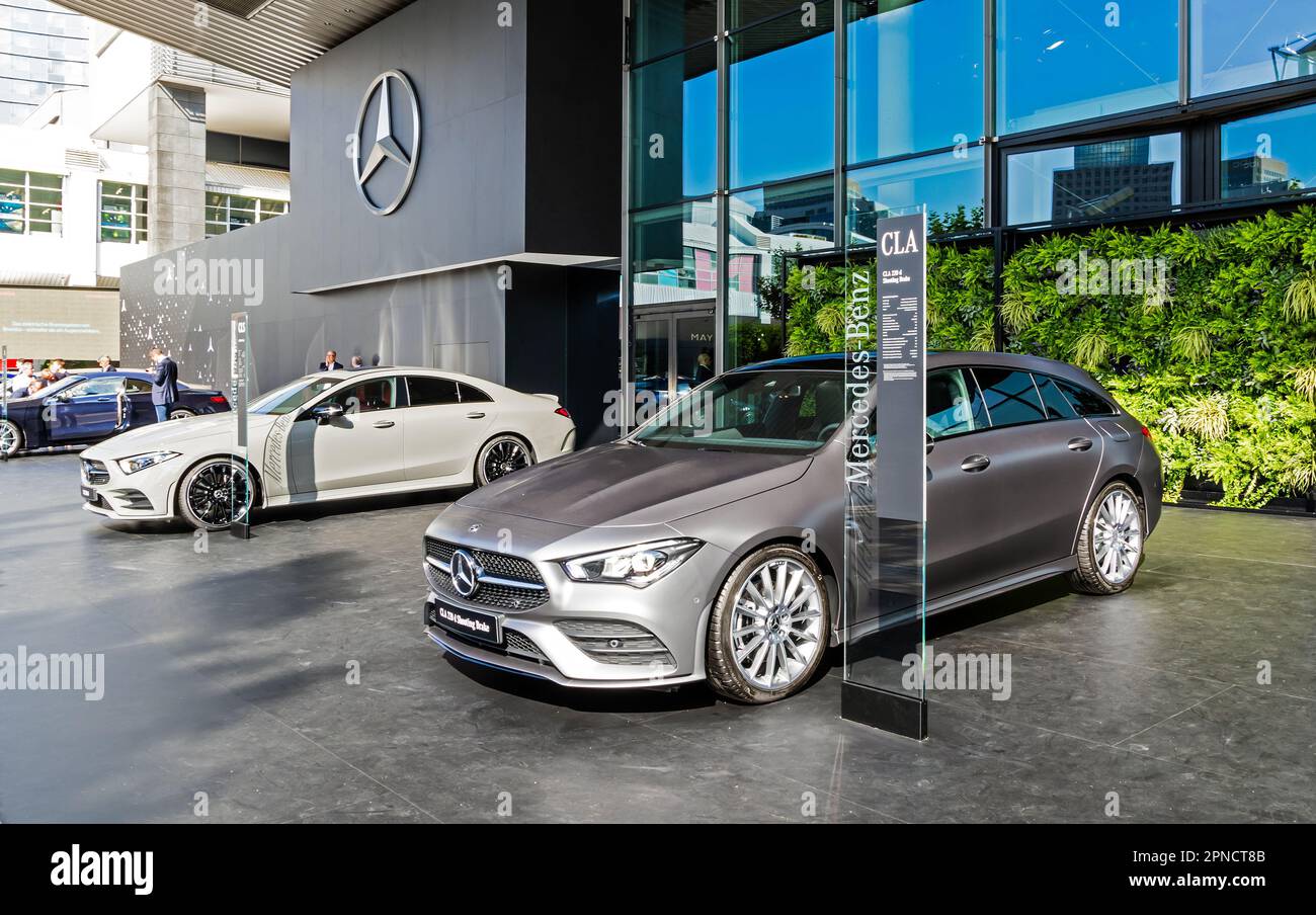 Mercedes Benz CLA 220 d Shooting Brake car at the Frankfurt IAA Motor Show. Germany - September 12, 2017. Stock Photo