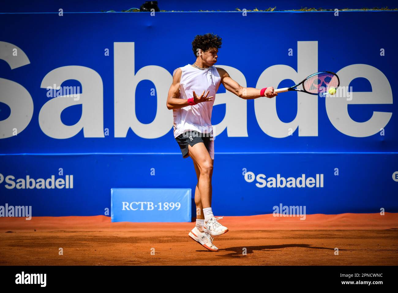 Casper Ruud (Norway) and Ben Shelton (USA) face off during day four of the ATP 500 Barcelona Open Banc Sabadell at Real Club de Tenis de Barcelona, in Barcelona, Spain on April