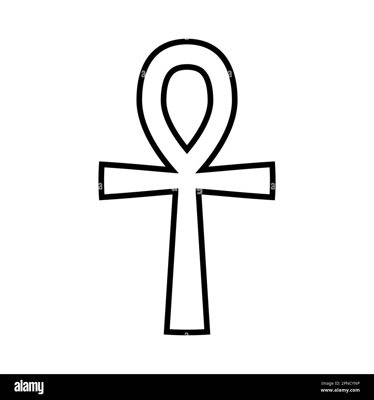 Vector flat outline Egypt cross symbol isolated on white background