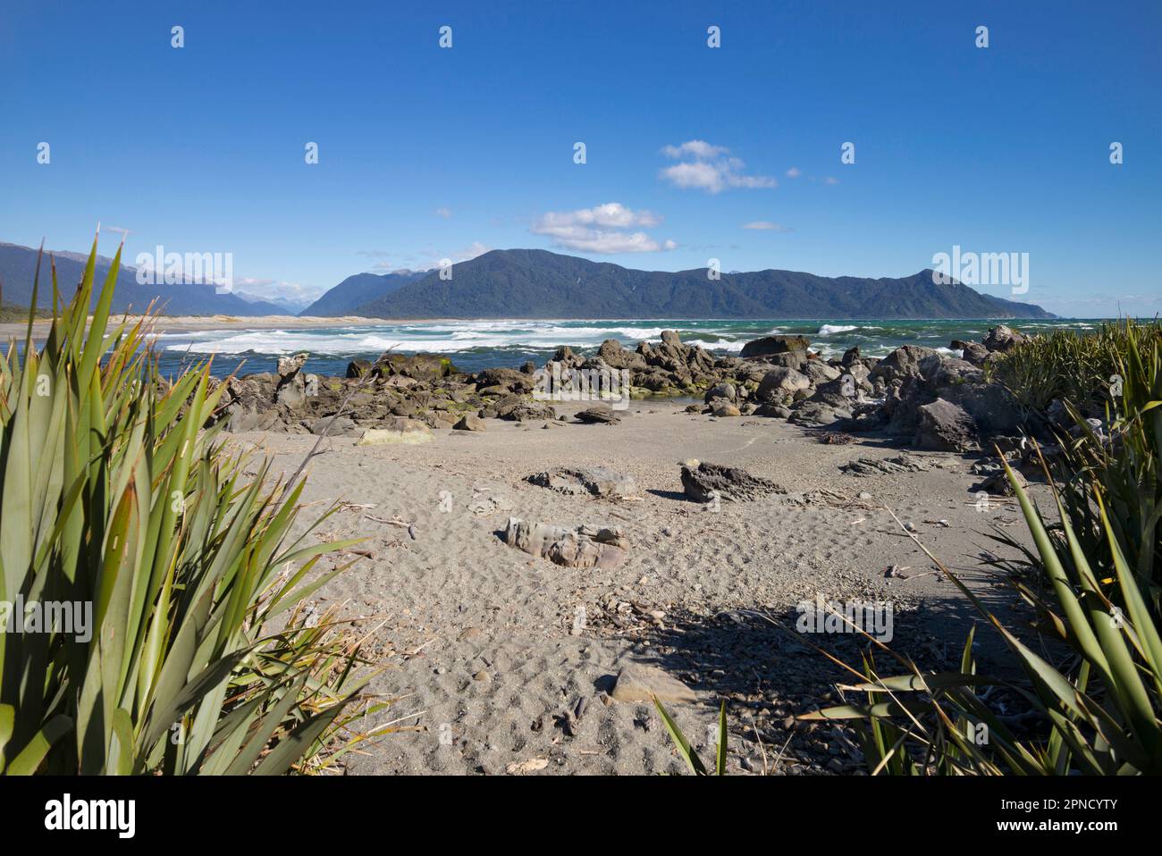 The wilderness landscape of martins Bay, Fiordland, South Island, New Zealand. Stock Photo