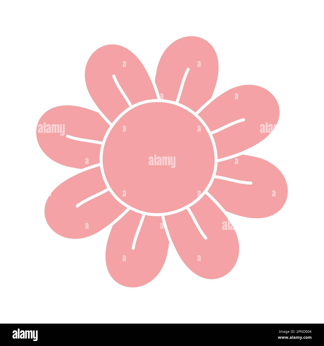 Vector groovy retro pink flower isolated on white background Stock ...