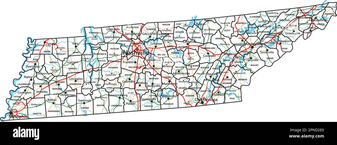 tennessee-road-and-highway-map-vector-illustration-stock-vector-image-art-alamy