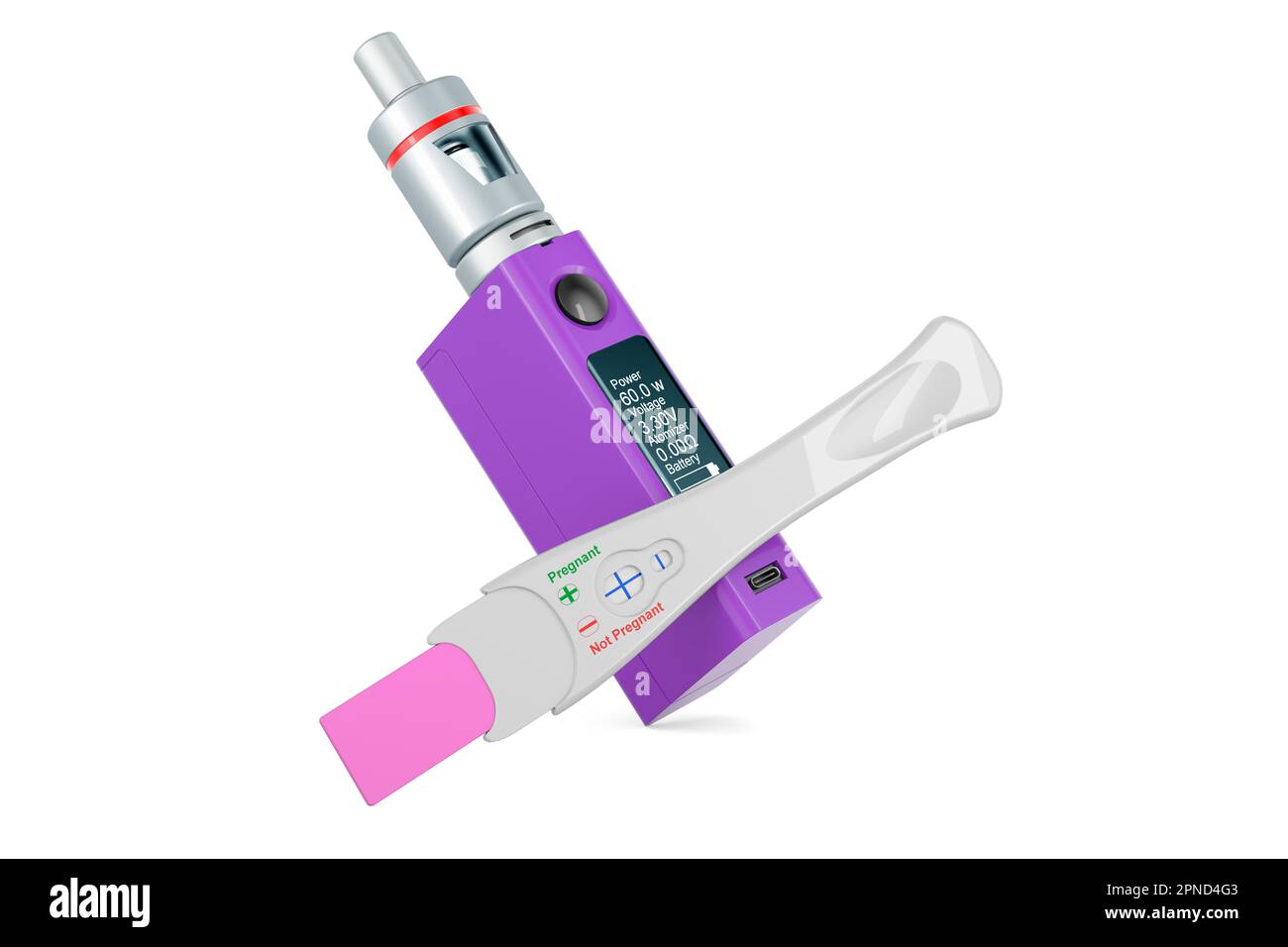 Electronic cigarette with pregnancy test positive, 3D rendering isolated on white background Stock Photo - Alamy Electronic cigarette with pregnancy test positive, 3D rendering isolated on white background Stock Photo - Alamy