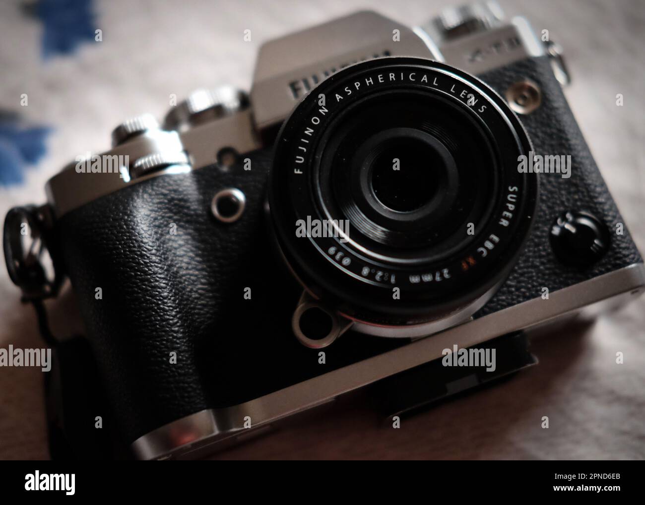 This is an image of a vintage camera with no lenses attached Stock