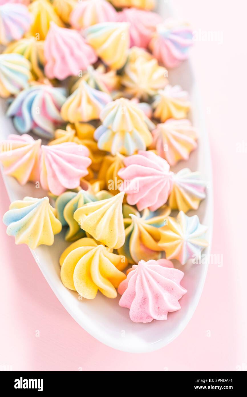 Unicorn meringue cookies Stock Photo Alamy