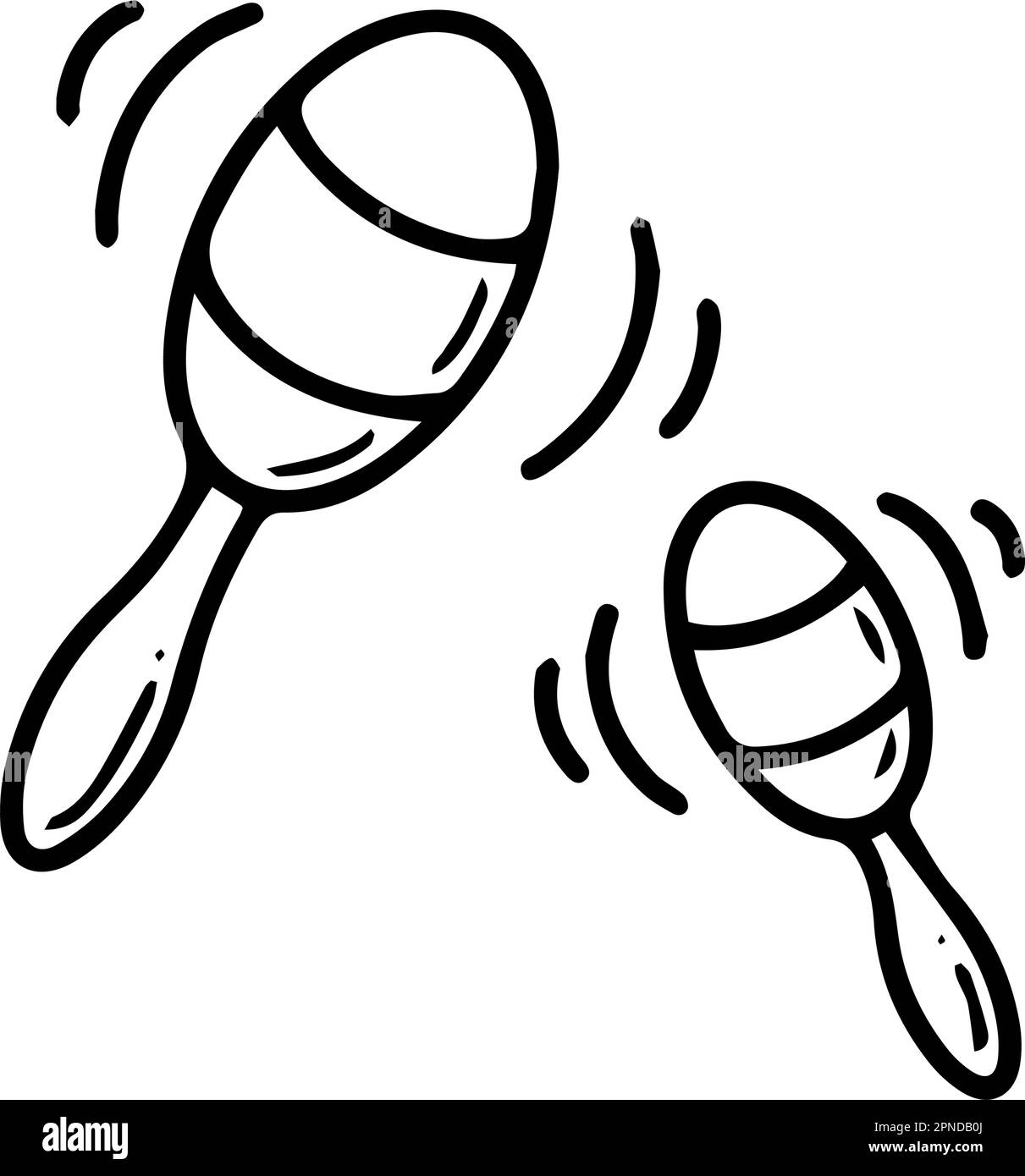 Maracas icon. Vector illustration of blue and red maraca and instrument