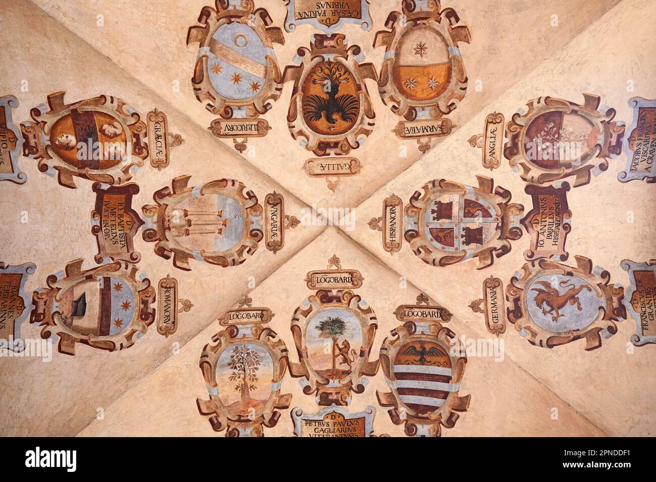 Emblems roof paintings inside the 