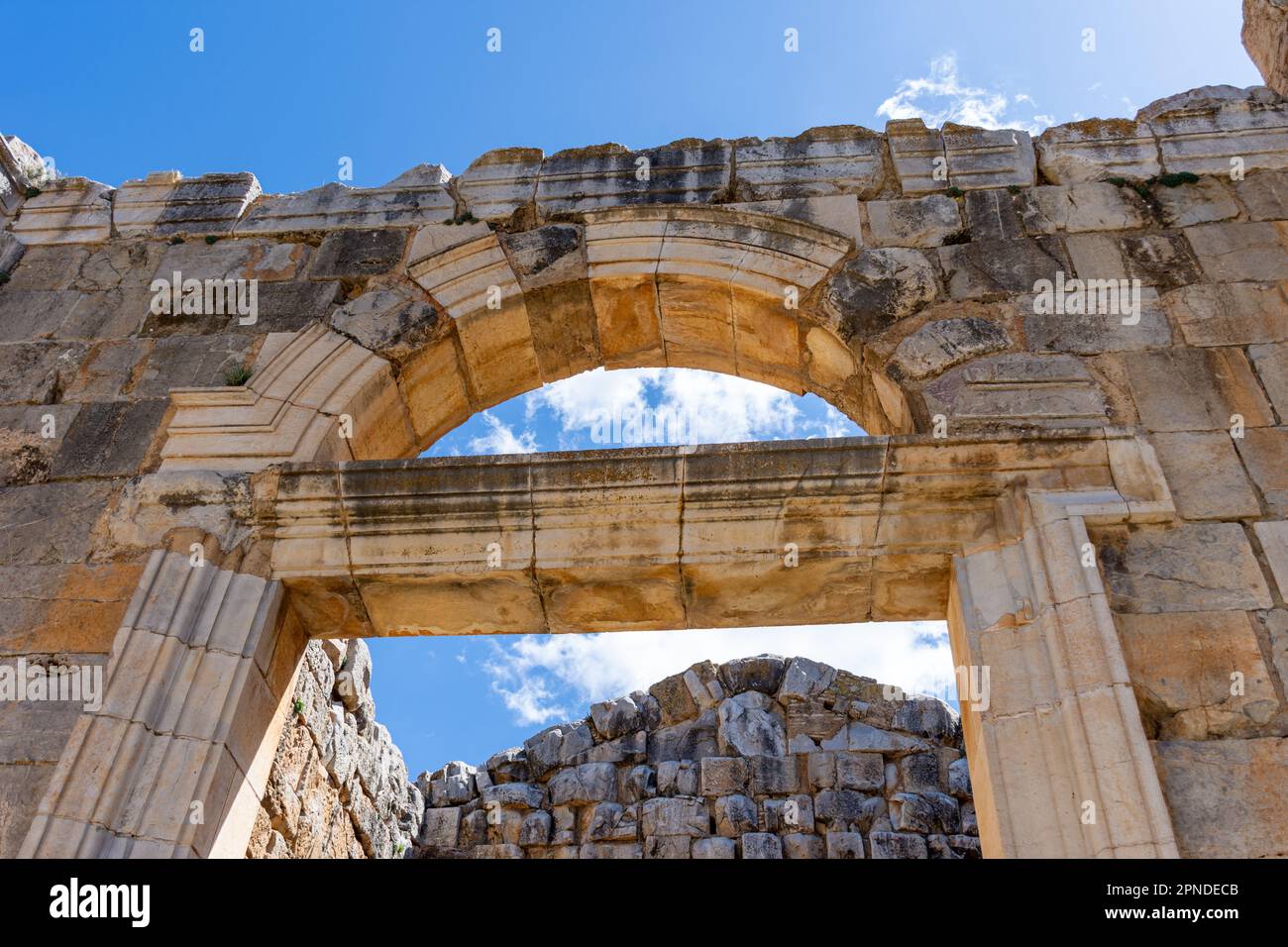 View of Roman arches in the ancient city of Cuicul-Djemila. UNESCO ...