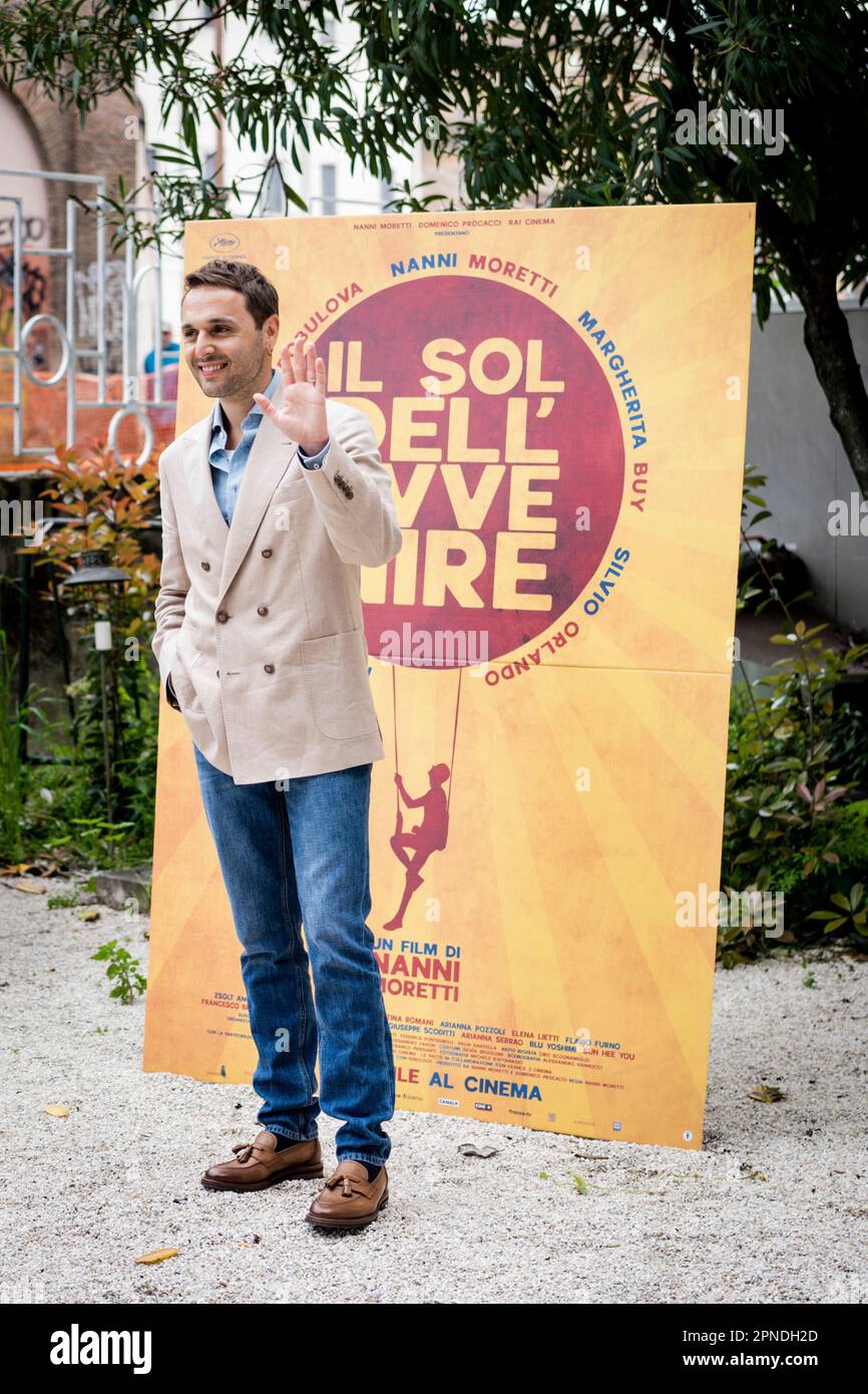 Rome, Italy, 18th April 2023, Flavio Furno attends the photocall of 'Il Sol dell'Avvenire' at Nuovo Sacher (Photo credits: Giovanna Onofri) Stock Photo